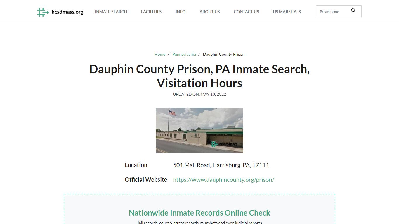 Dauphin County Prison, PA Inmate Search, Visitation Hours